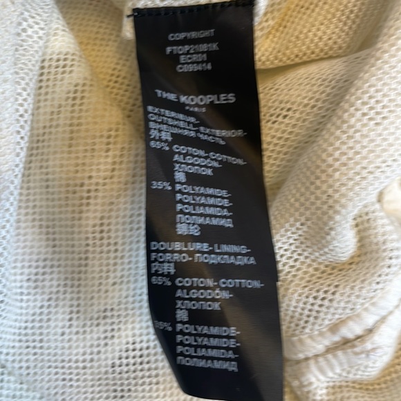 The Kooples Ecru Lace Top high neck - NWT  size M - Picture 7 of 7